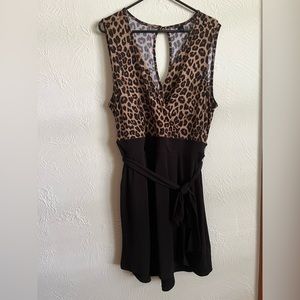 Torrid leopard print and black romper